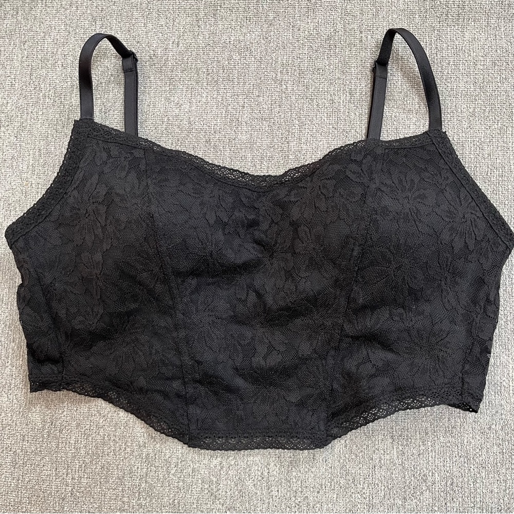 PINK by Victoria's Secret Black Lace Lightly Lined Corset Bralette Whimsigoth
